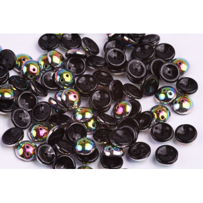 Preciosa Piggy Beads 4x8mm Jet Vitrail 23980/28101 | Czech Glass