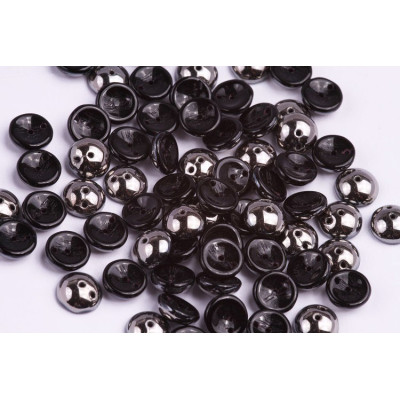 Preciosa Piggy Beads 4x8mm Black Chrome 23980/27401 | 15pcs