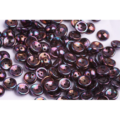 Preciosa Piggy Beads 4x8mm Jet Iris Luster 23980 | Czech Glass