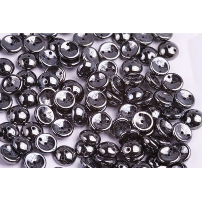 Preciosa Piggy Beads Jet Hematite 23980/14400 | 4x8mm Glass Beads