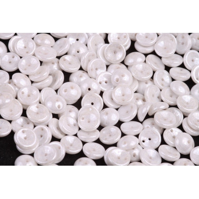 Preciosa Piggy Two-Hole Beads White Alabaster Luster 02010 | 4x8mm