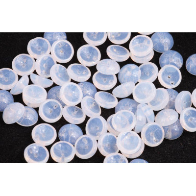 Preciosa Piggy Beads 4x8mm White Opal 01000 | 2-Hole Czech Beads