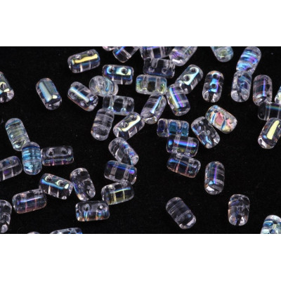 Matubo Rulla Beads 3x5mm Crystal AB 00030/28701 | 2-Hole Glass