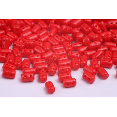 Matubo™ Rulla Opaque Coral Red 93200 | 2-Hole 3x5mm Czech Glass