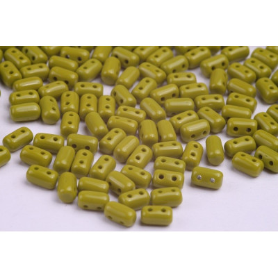 Matubo Rulla 2-Hole Beads Opaque Green 53410 3x5mm | Czech Glass