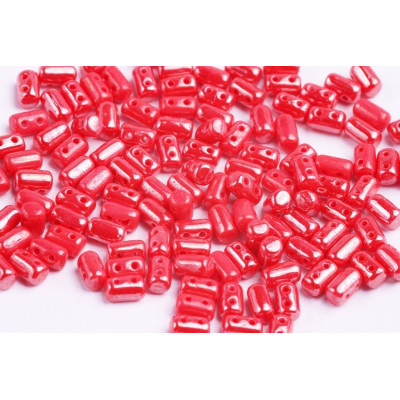 Matubo Rulla 3x5mm Opaque Coral Red White Luster 93200 | Beads
