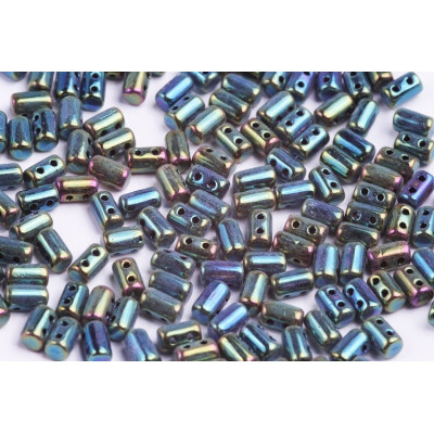 Matubo Rulla 3x5mm Jet Green Iris 23980/21455 | Czech Glass Beads