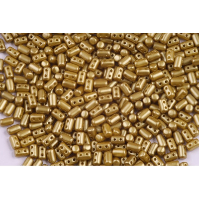 Matubo Rulla 2-Hole Beads 3x5mm Pastel Gold 25021 | Czech Glass