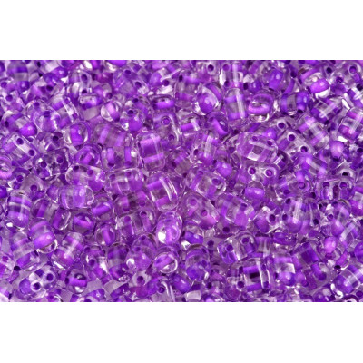 Czech Glass Matubo™ Rulla 3x5mm Crystal Violet Lined 00030/44829