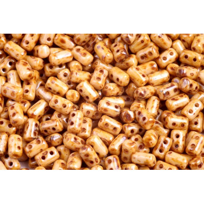 Matubo™ Rulla 3x5mm Chalk Orange Glaze 65415 | Czech Glass Beads