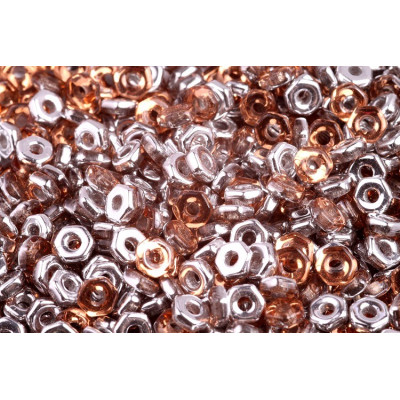 Hex Nut Beads 2x5mm Backlit Peach 00030/27102 | Rutkovsky