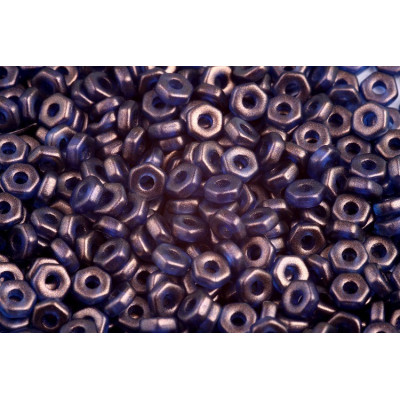 Hex Nut Beads 2x5mm Crystal Oro Cerulean Blue 29264 | Rutkovsky