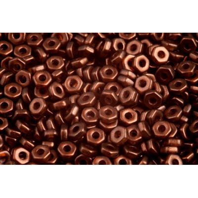 Hex Nut Beads 2x5mm Crystal Oro Cinnamon 29272 | Rutkovsky Glass