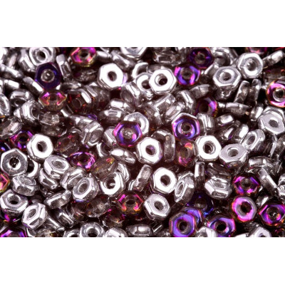 Hex Nut Beads 2x5mm Crystal Heliotrope 00030/29536 | Rutkovsky