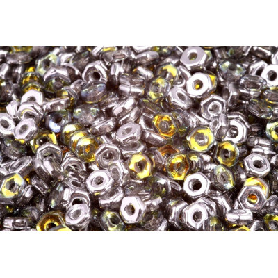 Hex Nut Beads 2x5mm Backlit Uranium 00030/29801 | Glass Beads