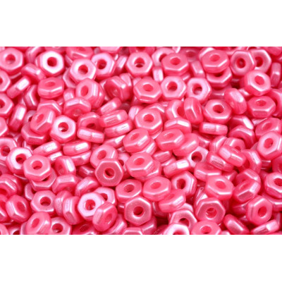 Hex Nut Beads 2x5mm Pastel Pink 25008 | Rutkovsky Czech Glass