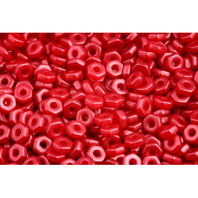 Hex Nut Beads 2x5mm Pastel Dark Coral 02010/25010 | Rutkovsky
