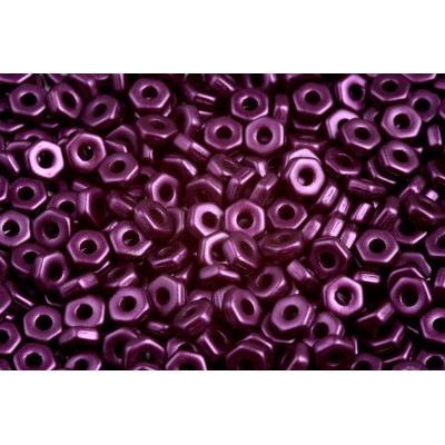 Hex Nut Beads 2x5mm Pastel Bordeaux 02010/25032 | Czech Glass