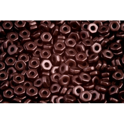 Hex Nut Beads 2x5mm Pastel Dark Brown Bronze 02010/25036