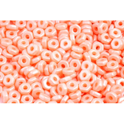Hex Nut Beads 2x5mm Pastel Peach 02010/29303 | Rutkovsky Czech Glass