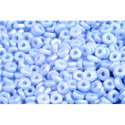 Hex Nut Beads 2x5mm Pastel Blue 29310 | Rutkovsky Czech Glass