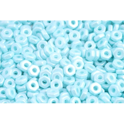 Hex Nut Beads 2x5mm Pastel Light Aqua 29313 | Czech Glass