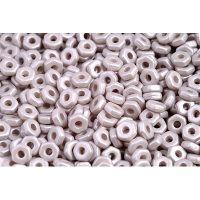 Hex Nut Beads 2x5mm Pastel Grey 02010/29320 | Rutkovsky Glass