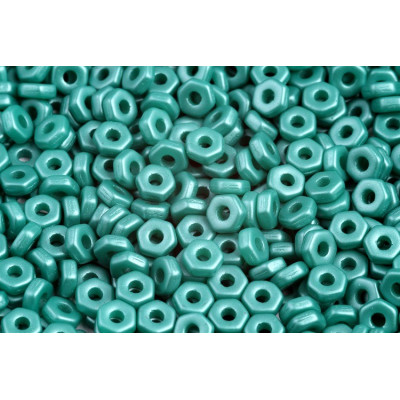Hex Nut Beads 2x5mm Powder Dark Green 29341 | Rutkovsky Glass