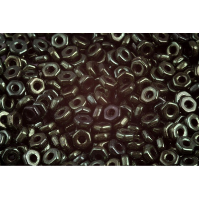 Hex Nut Beads 2x5mm Jet Red Luster 23980/14495 | Rutkovsky