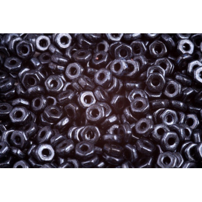 Hex Nut Beads 2x5mm Jet Metallic Dark Blue 23980/57930 | Rutkovsky