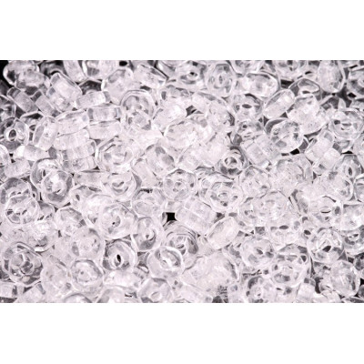 Hex Nut Beads 2x5mm Crystal 00030 | Rutkovsky Czech Glass