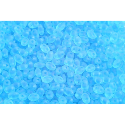Matubo MiniDuo 2x4mm Aquamarine Mat 60020/84110 | Czech Glass Beads