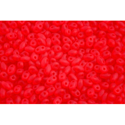Matubo™ MiniDuo 2x4mm Ruby Red Matte 90080 | Czech Glass Beads