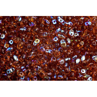 Matubo MiniDuo 2x4mm Dark Topaz AB 10230/28701 | Czech Beads