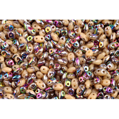 Matubo MiniDuo 2x4mm Opaque Ivory Vitrail 13020/28101 | Glass Beads