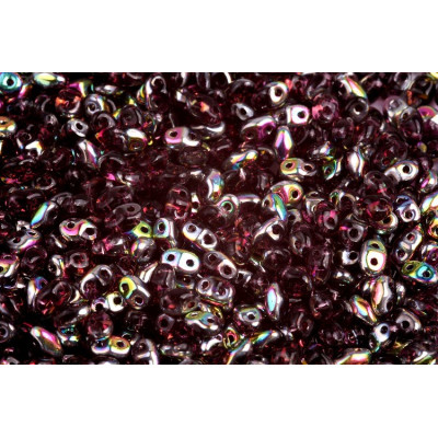 Matubo MiniDuo Amethyst Vitrail 20060/28101 | 2-Hole Czech Beads