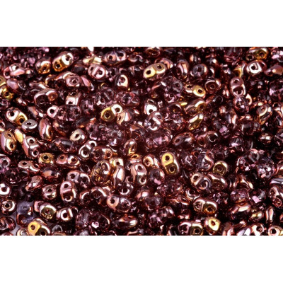 Matubo MiniDuo 2x4mm Tanzanite Capri Gold 20500/27101 | Czech Beads