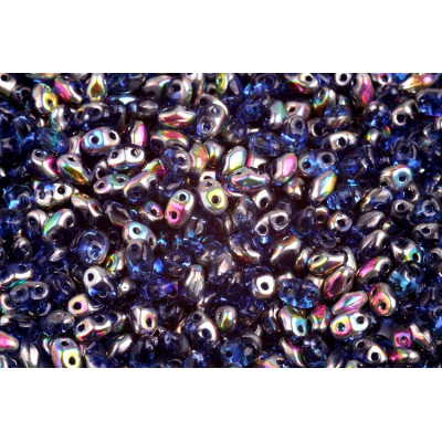 Matubo MiniDuo 2x4mm Sapphire Vitrail 30060/28101 | Czech Beads