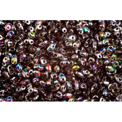 Matubo MiniDuo 2x4mm Smoke Grey Vitrail 40020/28101 | Czech Beads