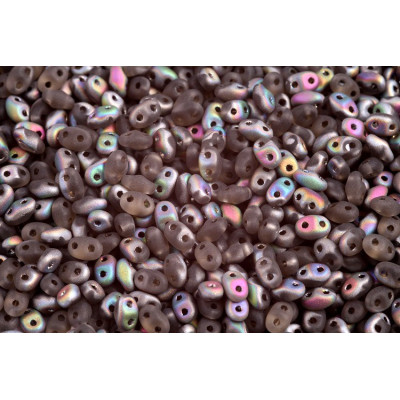 Matubo MiniDuo Beads Smoke Grey Vitrail Mat 40020/28171