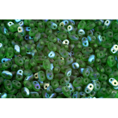 Matubo MiniDuo 2x4mm Chrysolite AB Matte 50050/28771 | Czech Beads