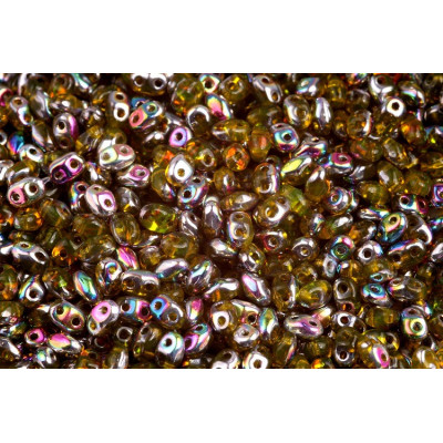 Matubo MiniDuo 2x4mm Amber Vitrail 80020/28101 | Czech Glass