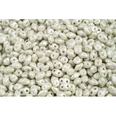 Matubo MiniDuo Chalk Light Green Luster 14457 | 2x4mm Glass Beads