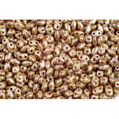 Matubo MiniDuo 2x4mm Chalk Green Glaze 03000/65455 | Czech Beads