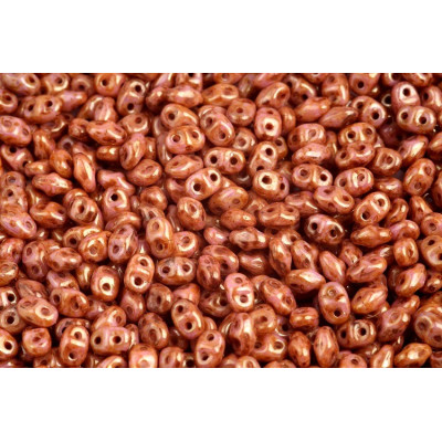 Matubo MiniDuo 2x4mm Chalk Red Glaze 65491 | Czech Glass Beads