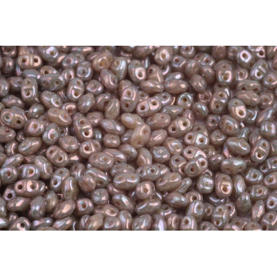 Matubo MiniDuo 2x4mm Opaque Ivory Nebula 13020/15001 | Czech Beads
