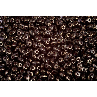 Matubo MiniDuo 2x4mm Jet Senegal Brown-Purple 23980 | Czech Beads