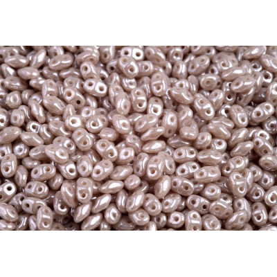Matubo MiniDuo 2x4mm Opaque Grey White Luster 43020 | Czech Beads