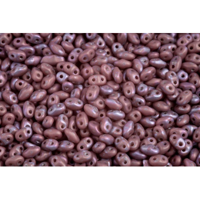 Matubo MiniDuo 2x4mm Opaque Grey Nebula Mat 85001 | Czech Beads