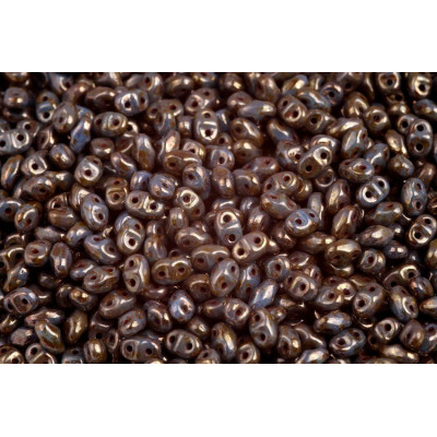 Matubo MiniDuo 2x4mm Turquoise Senegal Brown-Purple 63030/15695